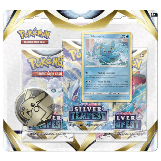 Pokémon TCG: Sword and Shield—Silver Tempest Three-Booster Blister