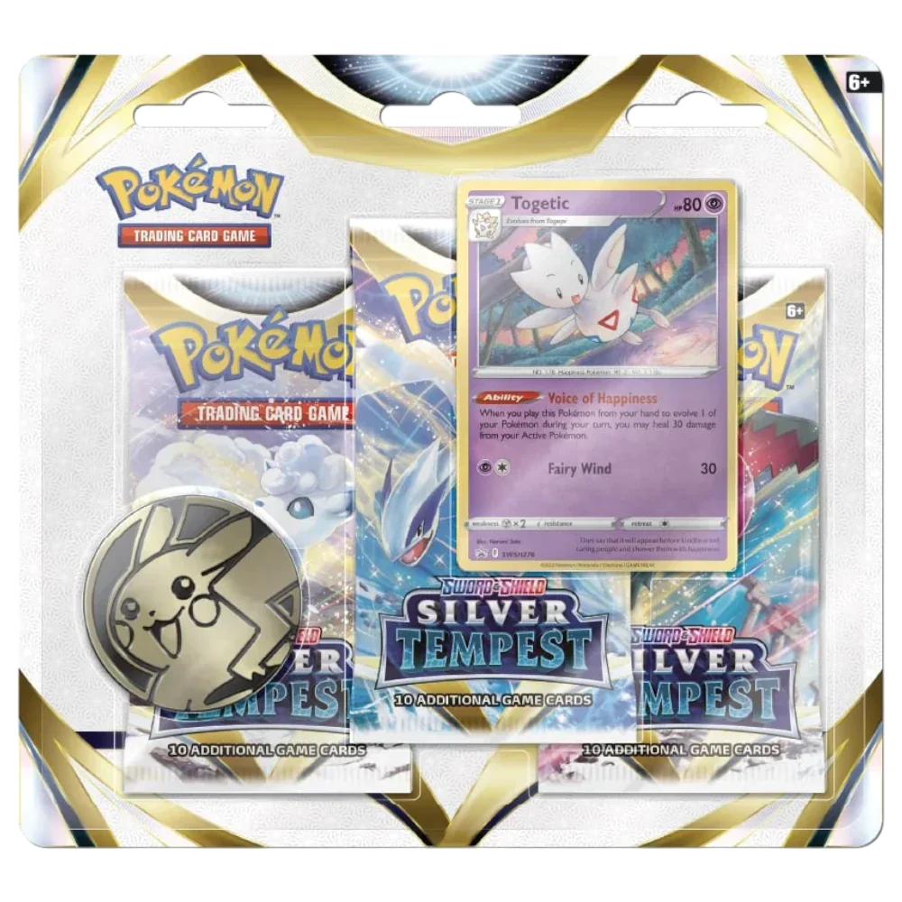 Pokémon TCG: Sword and Shield—Silver Tempest Three-Booster Blister