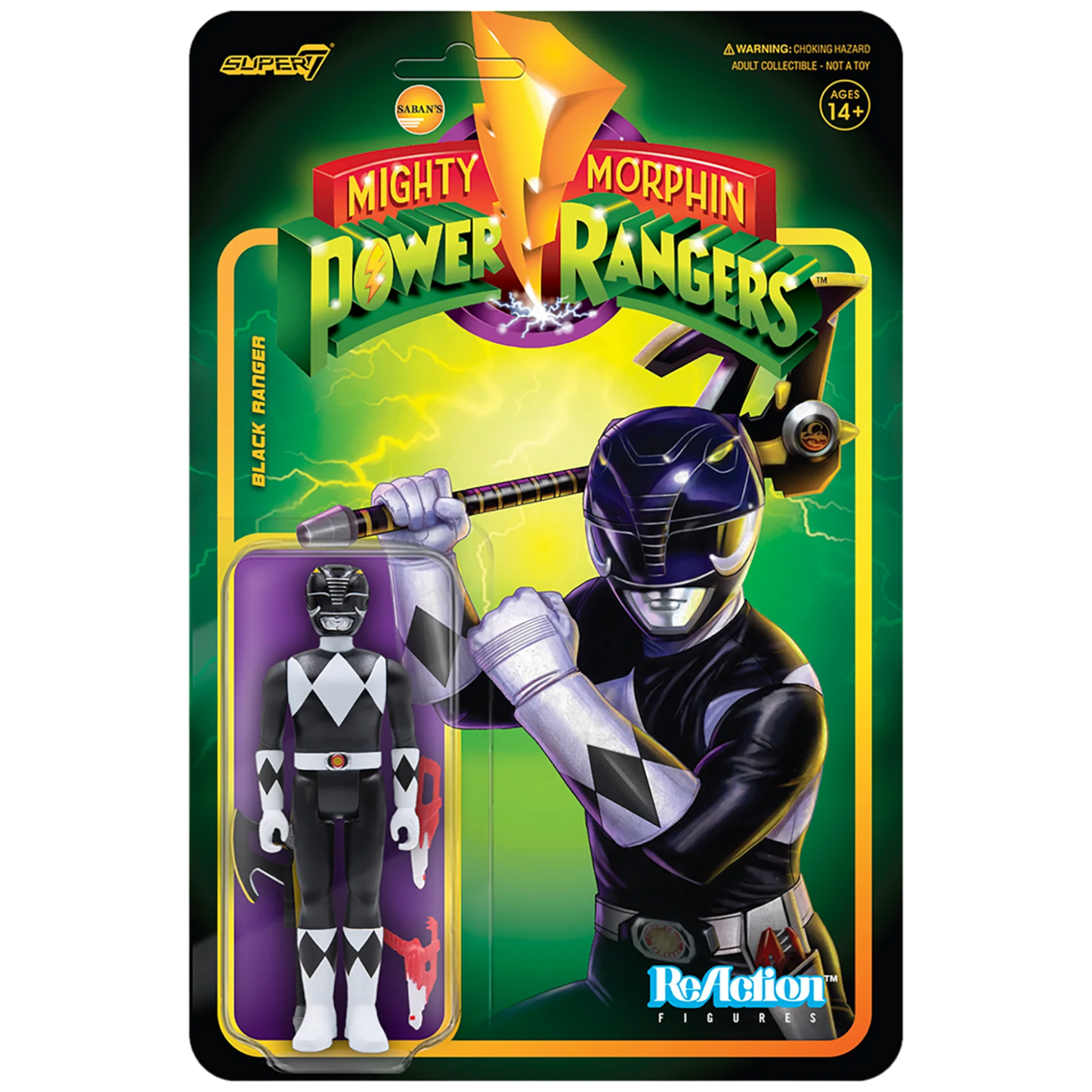 Super7 ReAction: Mighty Morphin Power Rangers - Black Ranger