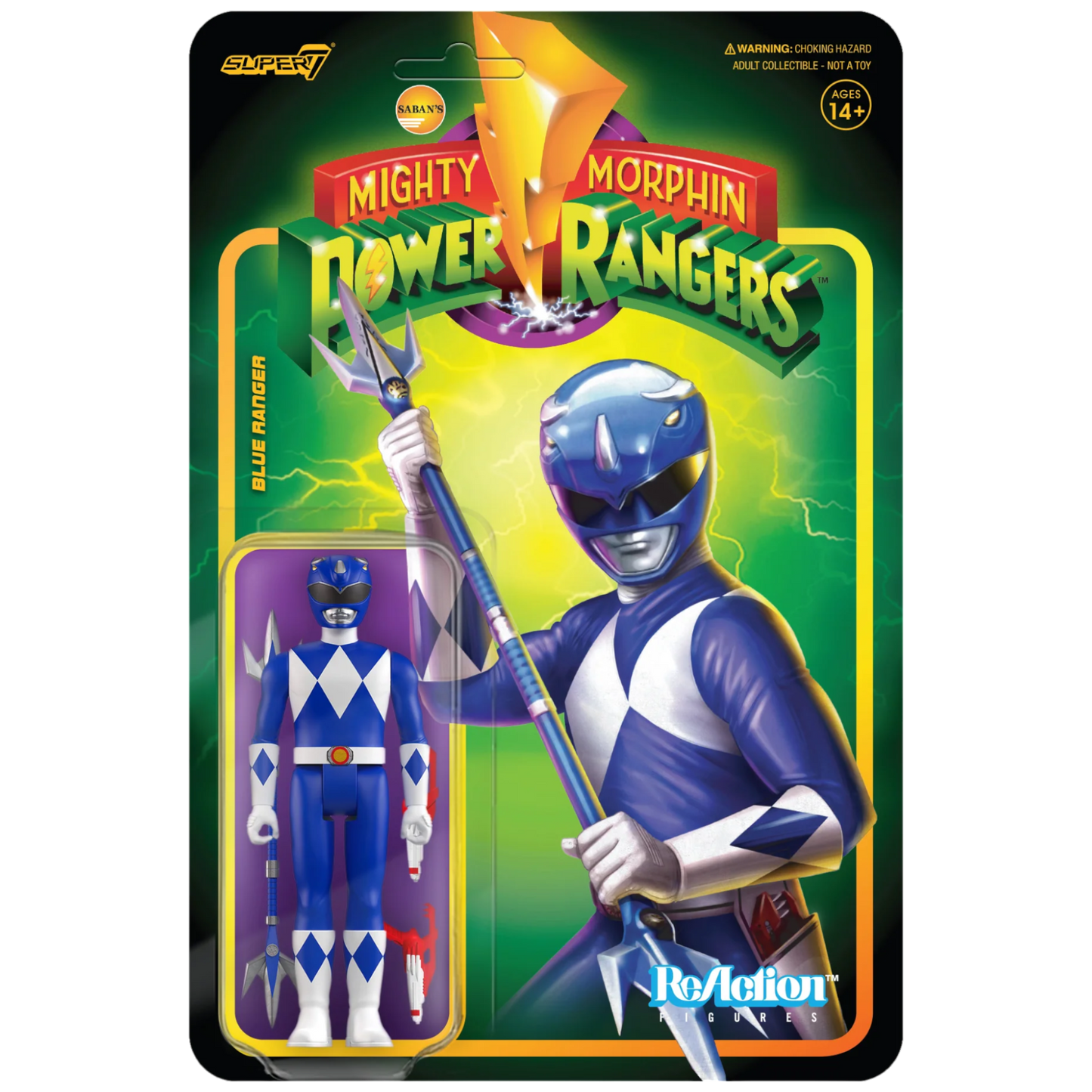 Super7 ReAction: Mighty Morphin Power Rangers - Blue Ranger