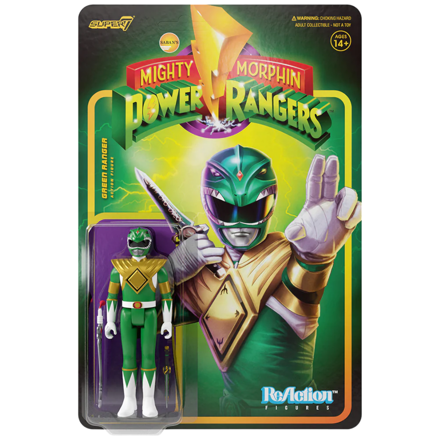 Super7 ReAction: Mighty Morphin Power Rangers - Green Ranger