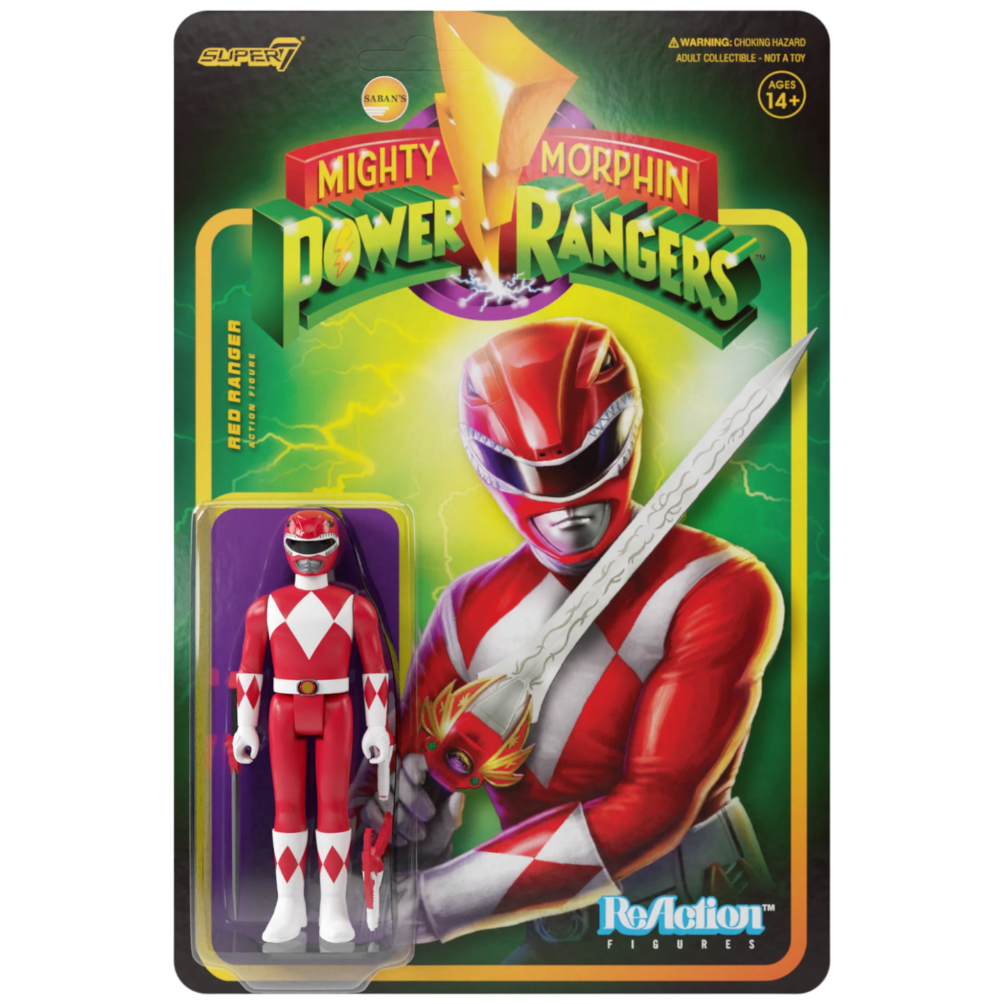 Super7 ReAction: Mighty Morphin Power Rangers - Red Ranger