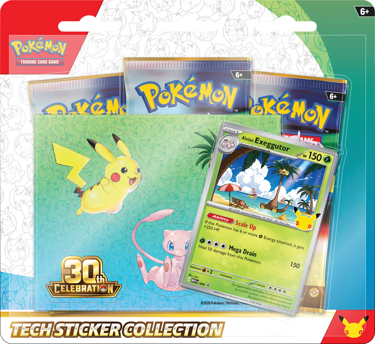 Pokémon TCG: 30th Celebration Tech Sticker Collection (Lucario o Alolan Exeggutor)