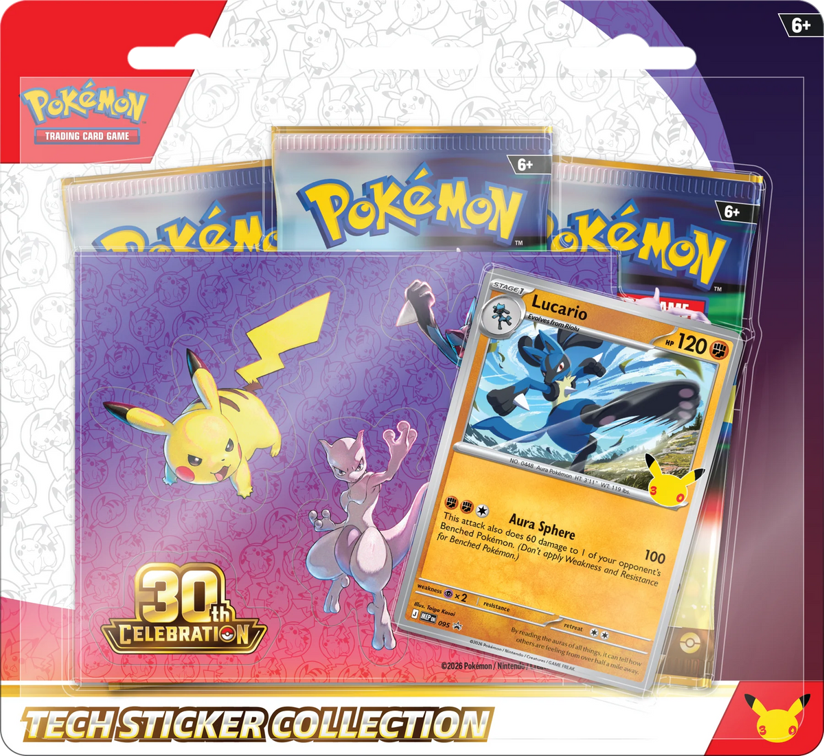 Pokémon TCG: 30th Celebration Tech Sticker Collection (Lucario o Alolan Exeggutor)