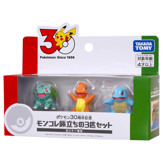 Pokemon Moncolle Travel Set (3 Figuras) Kanto Region 30th Anniversary | Takara Tomy Japón Oficial
