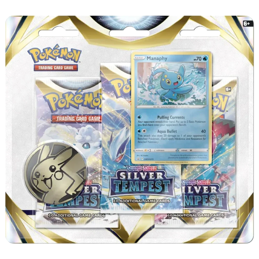 Pokémon TCG: Sword and Shield—Silver Tempest Three-Booster Blister
