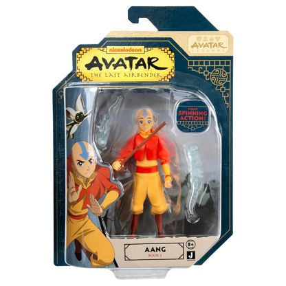 Jazwares Avatar: The Last Airbender - Aang (Libro Uno) Figura de Acción 4.5" con Bastón y Efectos