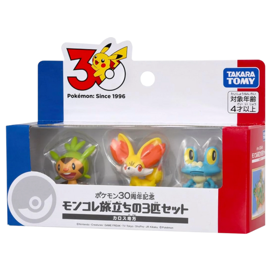 Pokemon Moncolle Travel Set (3 Figuras) Kalos Region 30th Anniversary | Takara Tomy Japón Oficial