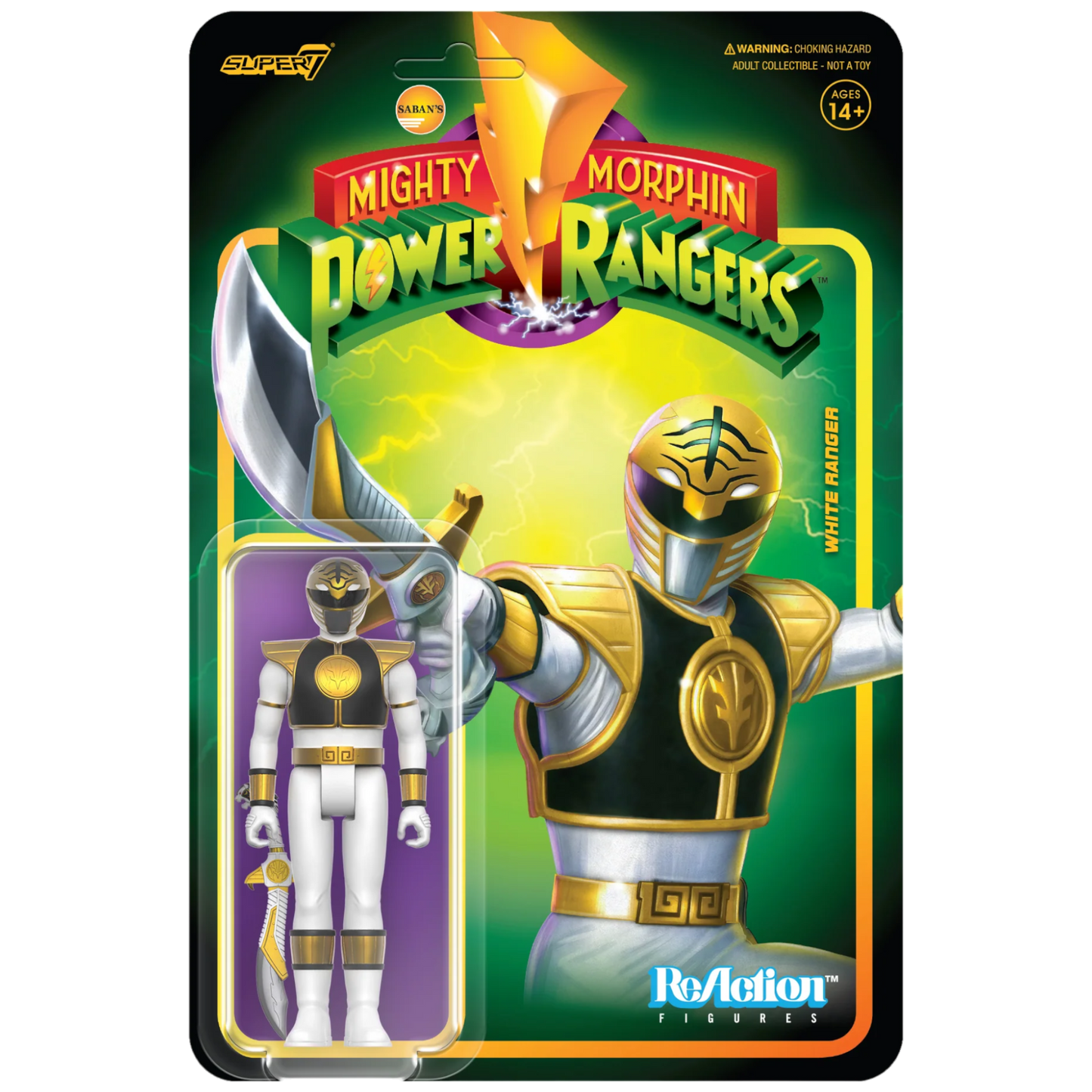 Super7 ReAction: Mighty Morphin Power Rangers - White Ranger